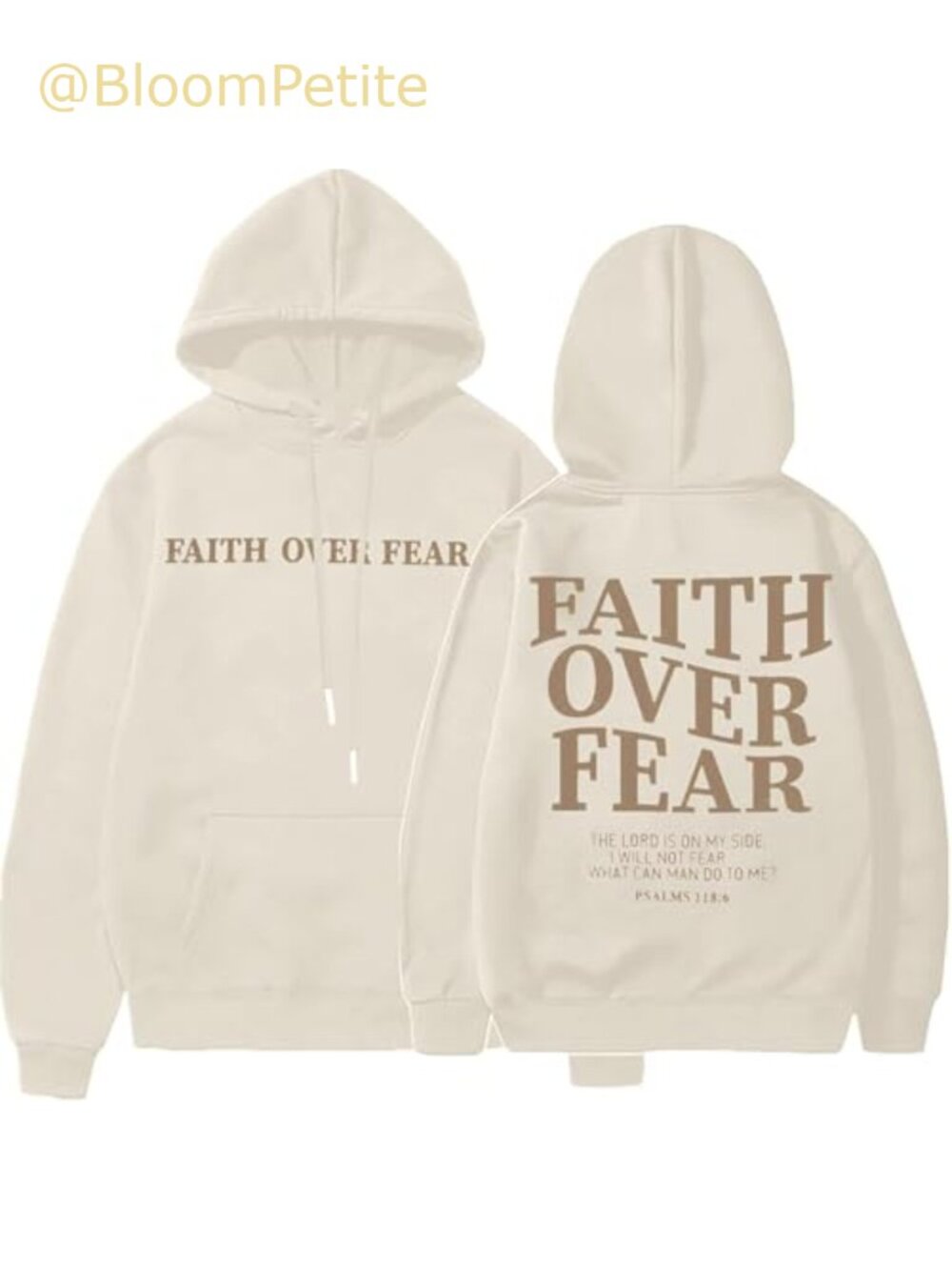 Faith Over Fear Hoodie Women Christian Sweatshirt Religious Pullover